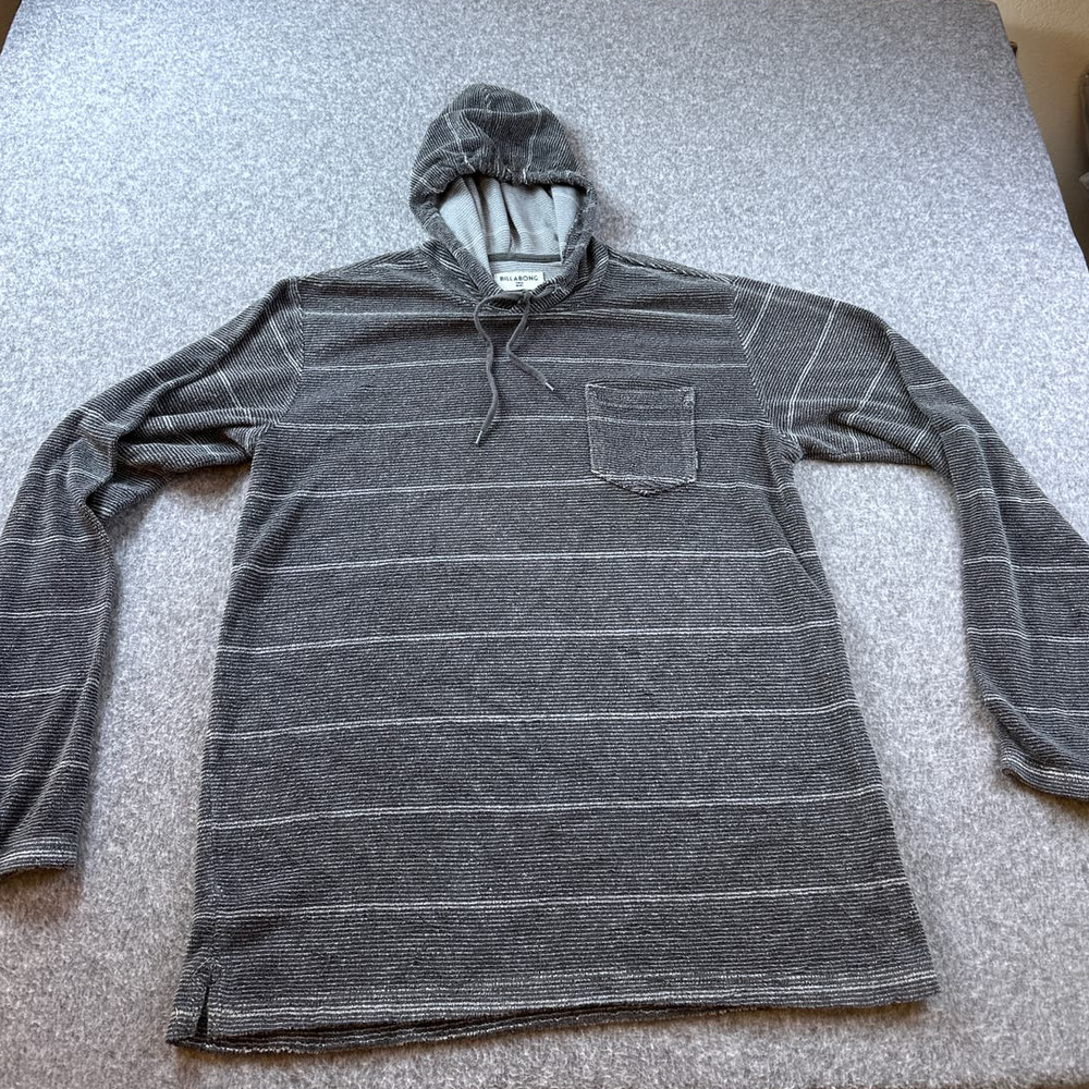 Men's BILLABONG Gray LONG Sleeve Hoodie Sweat Shirt size Large Skater